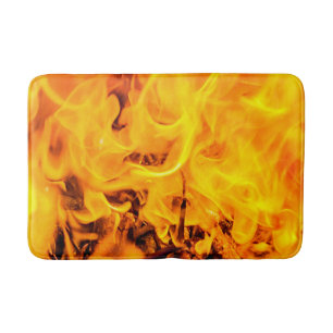 Alfombrilla De Baño Patrón De Fuego Y Flores