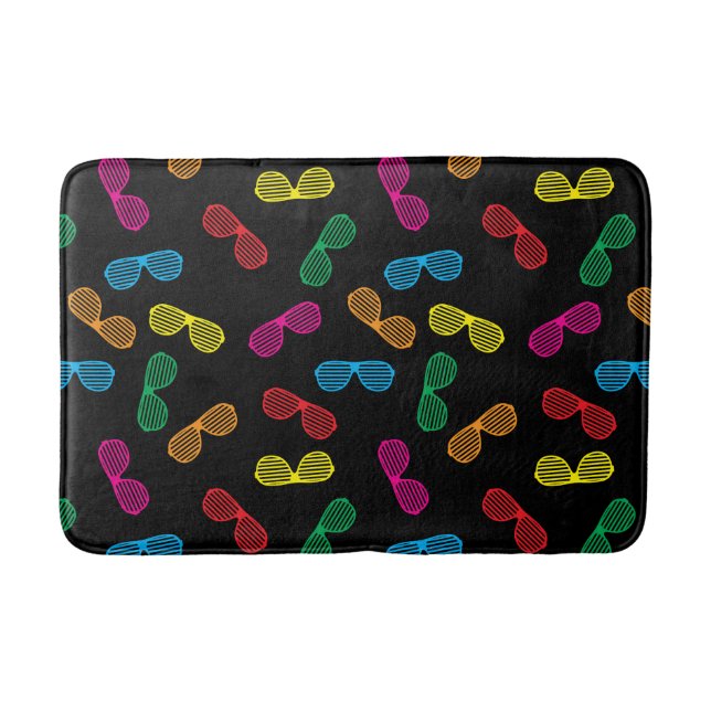 Alfombrilla De Baño Patrón de gafas de sol clásicas Neon (Anverso)