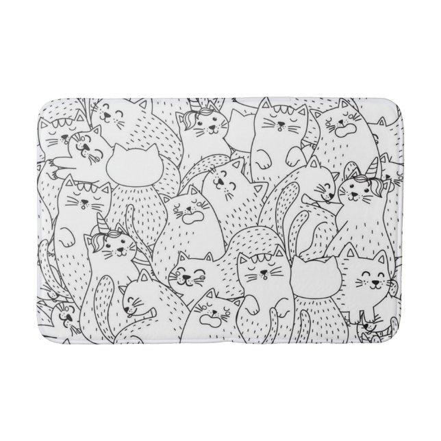 Alfombrilla De Baño Patrón de gato (Anverso)