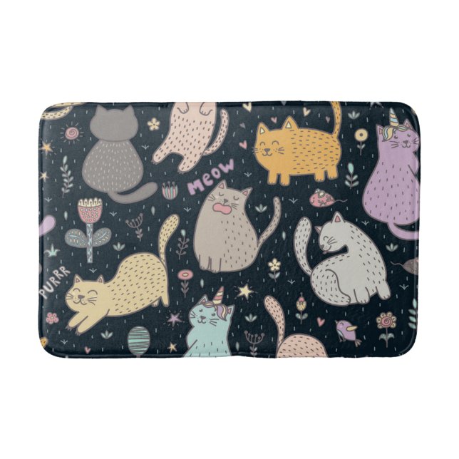 Alfombrilla De Baño Patrón de gato (Anverso)