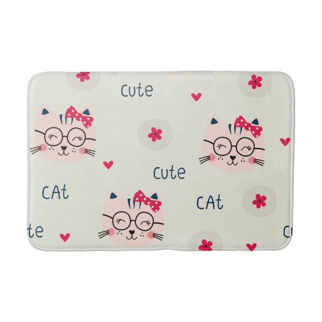 Alfombrilla De Baño Patrón de gato (Anverso)
