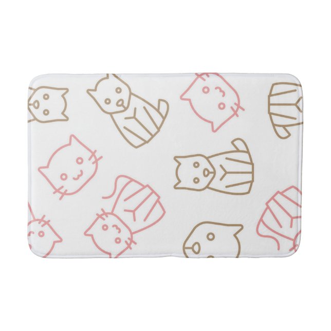 Alfombrilla De Baño Patrón de gato (Anverso)