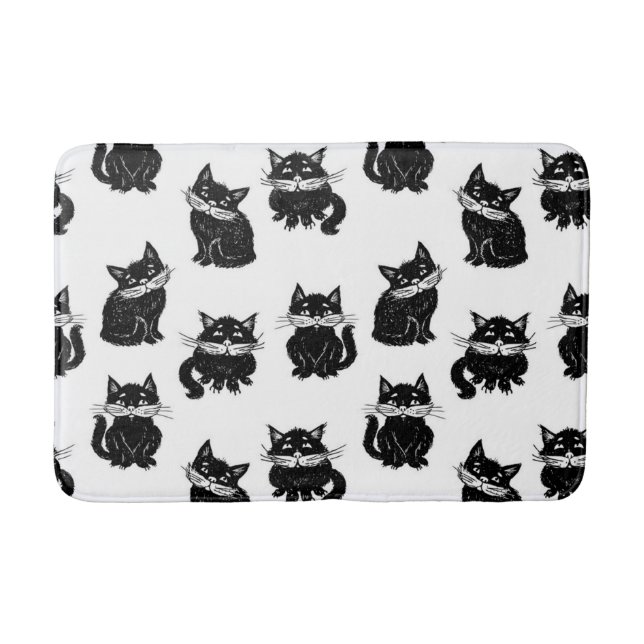 Alfombrilla De Baño Patrón de gato (Anverso)