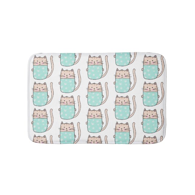 Alfombrilla De Baño Patrón de gato lindo (Anverso)