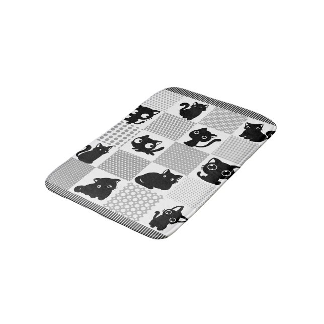 Alfombrilla De Baño Patrón de gato negro (Angular)