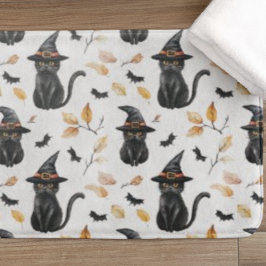 Alfombrilla De Baño Patrón de gato negro de Halloween - Gato picante