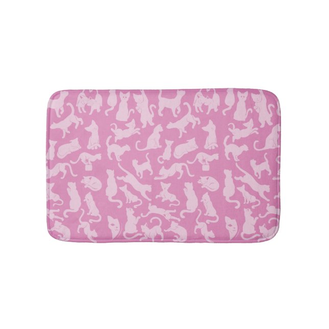 Alfombrilla De Baño Patrón de gato rosado (Anverso)