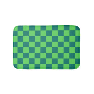 Alfombrilla De Baño Patrón de Gingham de Blue Green Checkered
