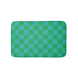 Alfombrilla De Baño Patrón de Gingham de Green Blue Checkered