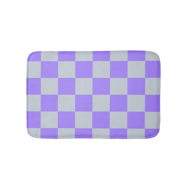 Alfombrilla De Baño Patrón de Gingham de Purple Checkered (Anverso)