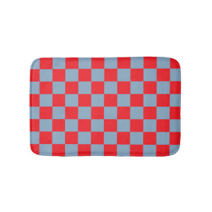 Alfombrilla De Baño Patrón de Gingham de Red Blue Checkered
