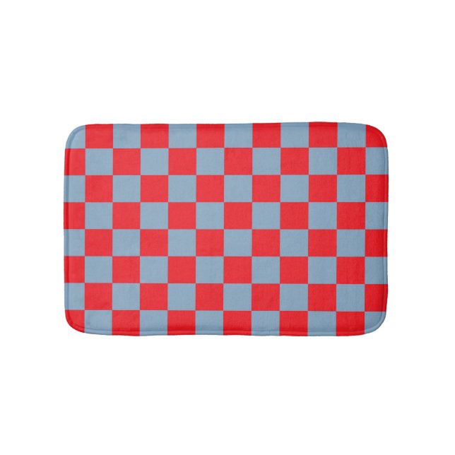 Alfombrilla De Baño Patrón de Gingham de Red Blue Checkered (Anverso)