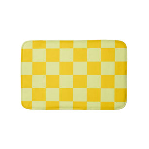 Alfombrilla De Baño Patrón de Gingham de Yellow Checkered