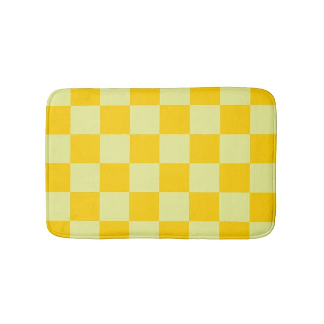 Alfombrilla De Baño Patrón de Gingham de Yellow Checkered (Anverso)
