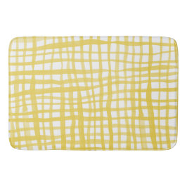 Alfombrilla De Baño Patrón de Gingham en amarillo