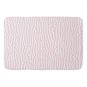 Alfombrilla De Baño Patrón de giro rosa y blanco