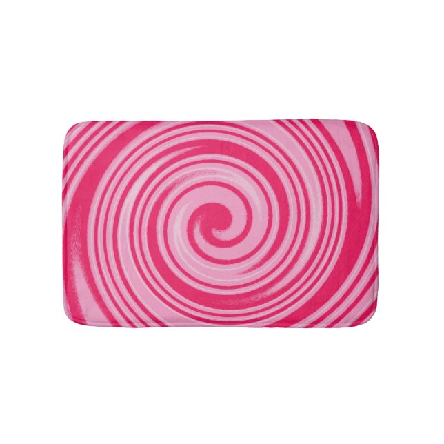 Alfombrilla De Baño Patrón de giro rosado (Anverso)
