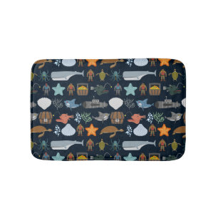 Alfombrilla De Baño Patrón de habitantes oceánicos 1