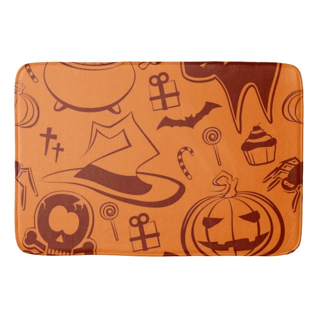 Alfombrilla De Baño Patrón de Halloween (Anverso)