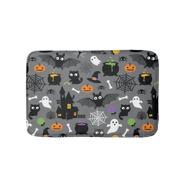 Alfombrilla De Baño Patrón de Halloween (Anverso)