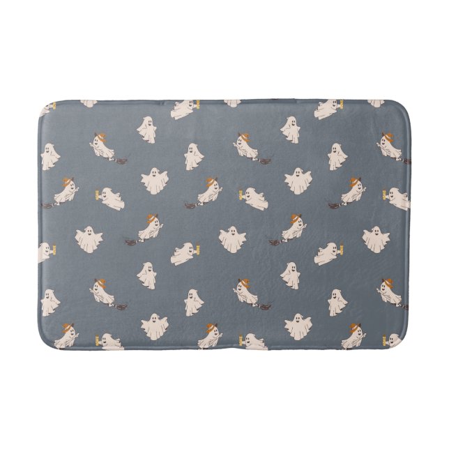 Alfombrilla De Baño Patrón de Halloween de fantasmas juguetones (Anverso)