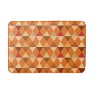Alfombrilla De Baño Patrón de Harlequin / diamante - Terracota y marró