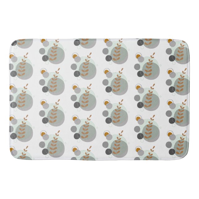Alfombrilla De Baño Patrón de hoja retro (Anverso)