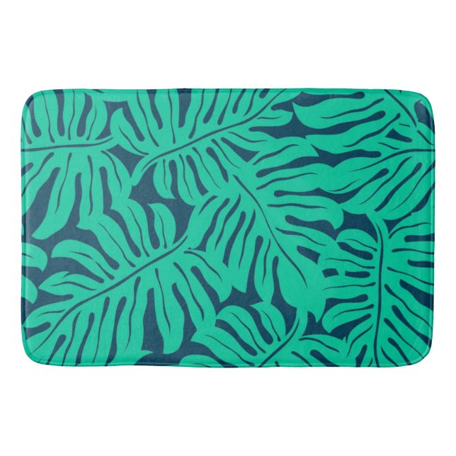 Alfombrilla De Baño Patrón de hojas (Anverso)