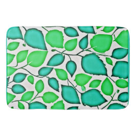 Alfombrilla De Baño Patrón de hojas de elegancia Vivid