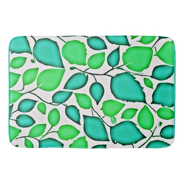 Alfombrilla De Baño Patrón de hojas de elegancia Vivid (Anverso)