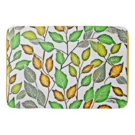 Alfombrilla De Baño Patrón de hojas vívidas de moda