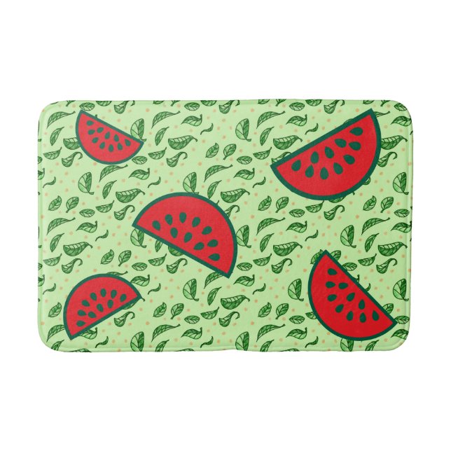 Alfombrilla De Baño Patrón de hojas y sandías (Anverso)