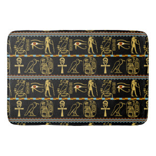 Alfombrilla De Baño Patrón De Horus De Los Jeroglíficos Egipcios