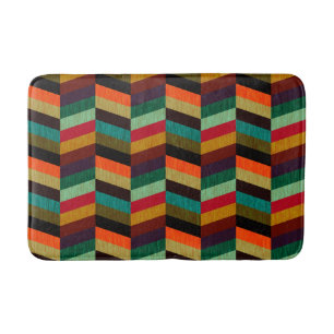 Alfombrilla De Baño Patrón de hueso de arenque multicolor