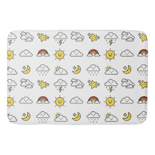 Alfombrilla De Baño Patrón de icono del clima bonito