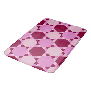 Alfombrilla De Baño Patrón de ilusión óptica del triángulo rosado gira