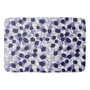 Alfombrilla De Baño Patrón de Ilustracion Batik Purple y Vines