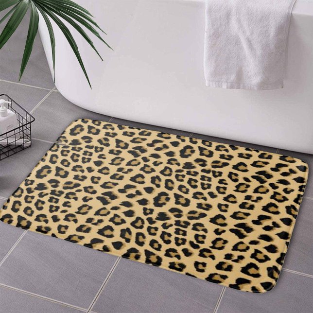Alfombrilla De Baño Patrón de impresión de leopardo (Cute Leopard Print Pattern Bath Mat by Looly Elzayat
)