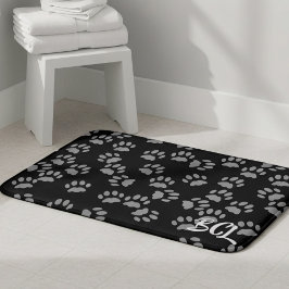 Alfombrilla De Baño Patrón de impresión de papel negro y gris