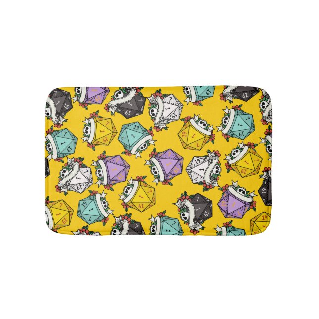 Alfombrilla De Baño Patrón de juego de dados D20 (Anverso)