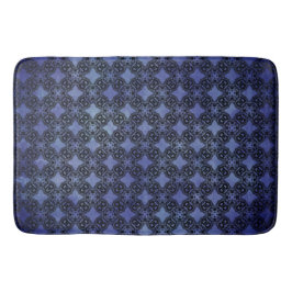 Alfombrilla De Baño Patrón de las cadenas de diamante azul y negro