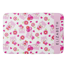 Alfombrilla De Baño Patrón De Lechuzas, Lechuzas Cutas, Lechuzas Rosad
