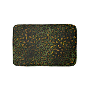 Alfombrilla De Baño Patrón de leopardo de guepardo verde jungla