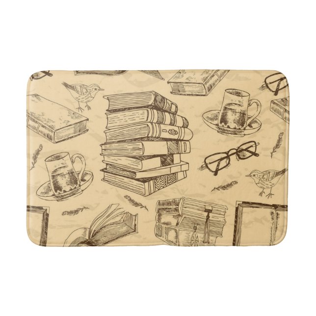 Alfombrilla De Baño Patrón de libro (Anverso)