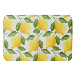 Alfombrilla De Baño Patrón de limones de color agua