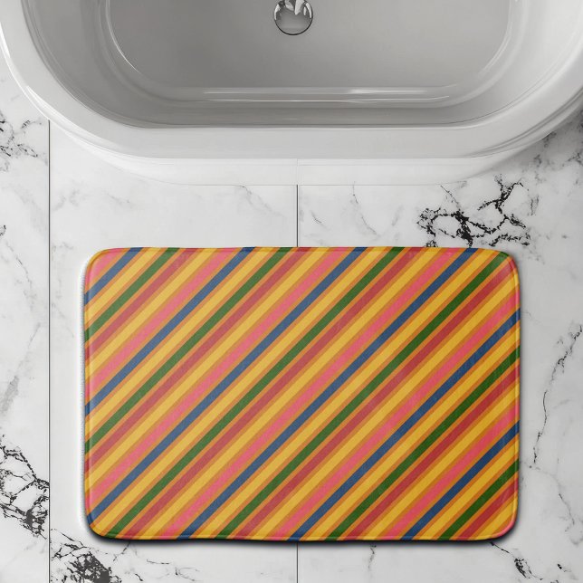 Alfombrilla De Baño Patrón de línea colorido (Subido por el creador)