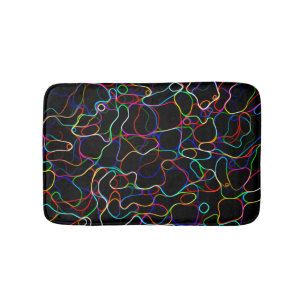 Alfombrilla De Baño Patrón de línea curva multicolor de neón -COOL