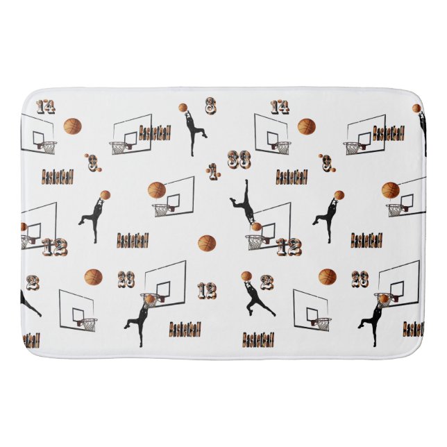 Alfombrilla De Baño Patrón de los jugadores de baloncesto, (Anverso)