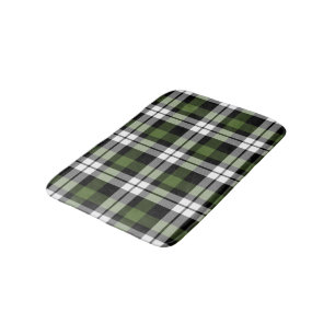 Alfombrilla De Baño Patrón de Lumberjack Búfalo Blanco Oscuro Verde Ne