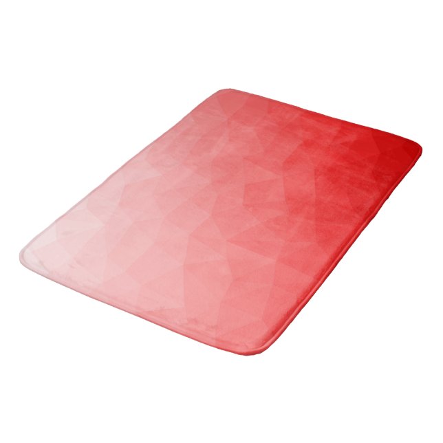 Alfombrilla De Baño Patrón de malla geométrica de gradiente rojo (Angular)